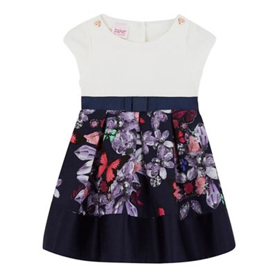 Baker by Ted Baker Baby girls' navy floral print dress